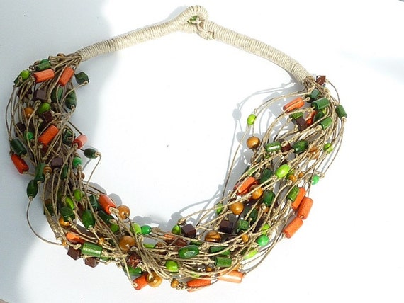 Folk Linen Necklace