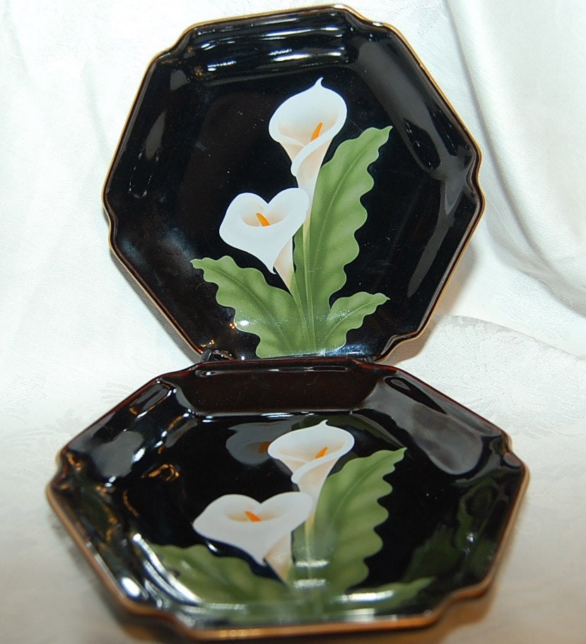 Stunning Calla Lily Dishes from Otagiri Japan Lot of 2 Fine