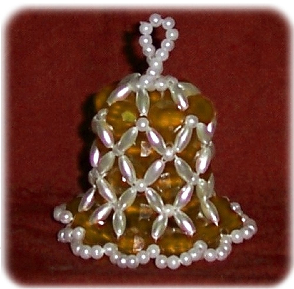 Beaded Bell Ornament kit Gold Green or Red by FYETreasures