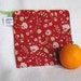 Zippered Lunch Sack / Reusable Sandwich Bag, Project Bag - 7.5" x 7.5"- Nylon lined, Machine Washable