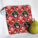Boho Roses Eco Friendly Sandwich Bag, Snack Sack, Lunch Sack, Project Bag - 7.5" x 7.5"- Nylon lined, Reusable, Machine Washable