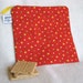 Orange Polka Dot Kid's Snack Sack, Sandwich Sack, Lunch Sack, Project Bag - 7.5" x 7.5"- Nylon lined, Reusable, Machine Washable
