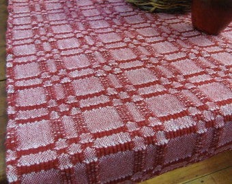 Rustic French Country Cottage Farmhouse Decor, Farm Cottage Runner, Barn Red Harvest Table Runner, Modern Rustic Cabin Decor, Artisan Woven