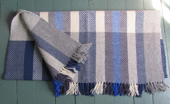 Rustic Country Home Decor Hand Woven Wool Throw Blanket