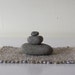 Zen Meditation Stacking Stone Cobble Rock Cairn, Natural Fiber Handwoven Mat, Shelf, Bookcase, Desk, Window Sill, Peace, Tranquility, Calm