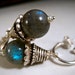 Gray Gemstone Earrings Labradorite Silver Cone Hoop Earrings Amy Fine Design