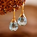 Blue Topaz Earrings Large Gemstone Earrings