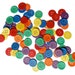 100 Embossed Paper Buttons/ Punched Die Cut Embellishments in Primary Colors