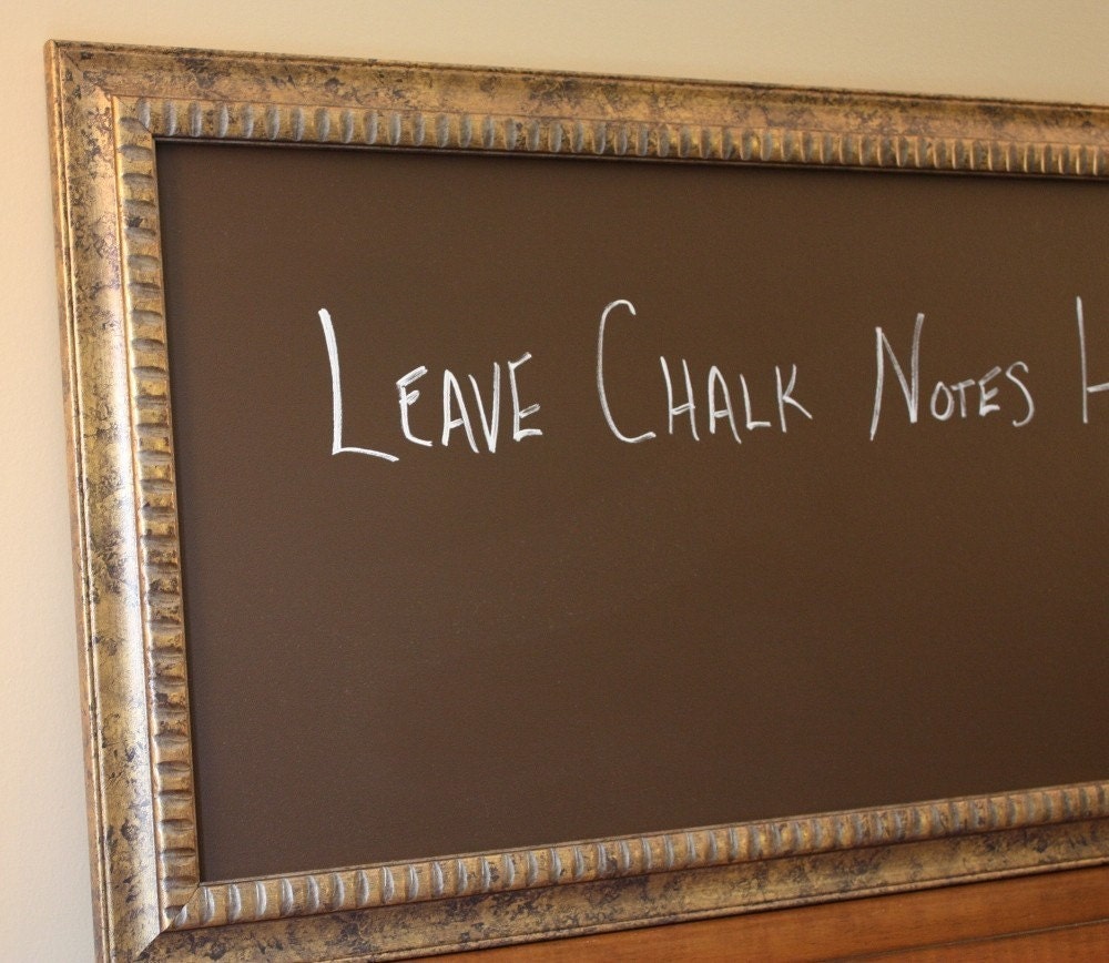 Chalkboard Chocolate Brown in Gold Frame