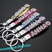 Personalized Keychain Rhinestone Bling Wristlet Fob Luggage Tag Zipper Pull - Choose Your Name