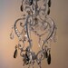 RESERVED LISTING FOR Mau66 White baby vintage chandelier, 1950s, solid brass, shabby chic, antique look, one-of-a-kind item