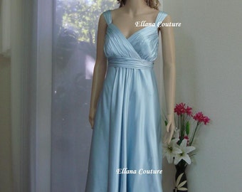 SAMPLE SALE. Silk Charmeuse Wedding Dress. Tea Length Bridal Gown.