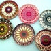 Mandala Magnets - Inch Circle Glass Magnets - Set of Six