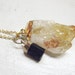 black tourmaline raw citrine crystal point gold dipped pendants necklace