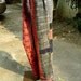 100 percent indigo hemp pants with batik/embroidery