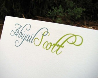 Personalized Stationery Flat Note Cards / Flat Notes / Personalized Stationary / Fancy Personalized Notecards / Sophisticated Script