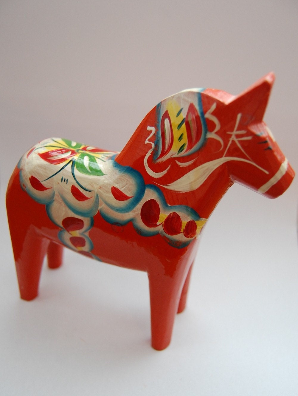 Traditional Red Swedish Dala Dalecarlian Horse by MazuliVintage1