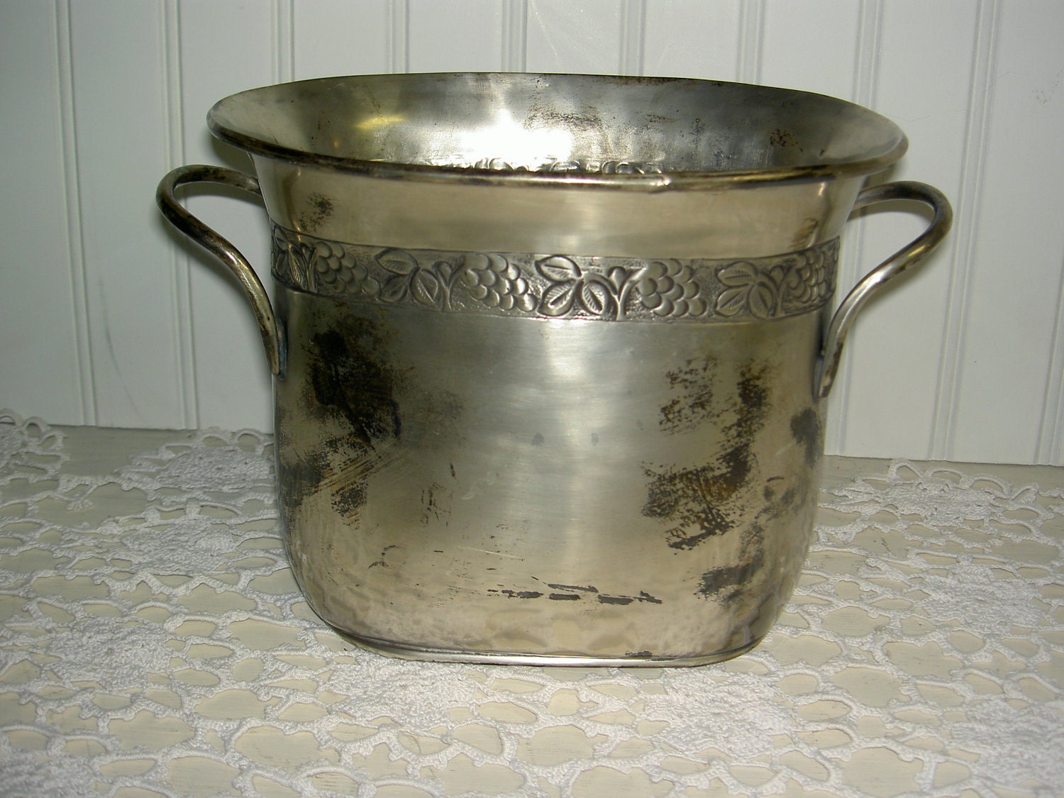 Vintage Pottery Barn Divided Ice Bucket Wine Cooler