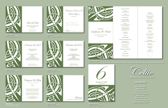 Celtic Wedding Invitations Kits 4