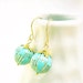 Drop Earrings, Vintage Beads, Turquoise Blue, Gold, Retro, Space Age, Atomic Era, Mid Century Earrings