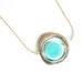 Simple Minimalist Necklace - Silver, Robin's Egg Blue Porcelain, Aqua, Turquoise, Ceramic, Mod Jewelry, Geometric Accessory