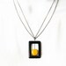 Black Onyx Jewelry - Geometric Necklace, Modern Stone Jewellery, Mustard Yellow Tagua Nut, Contemporary