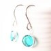 Turquoise Blue Earrings - Simple Jewelry, Crystal, Drop, Dangle, Modern Jewellery, Glass, Small