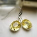 Amber Yellow Earrings Vintage Yellow Golden Topaz Glass Earrings Sterling Silver Earrings Yellow Glass Earrings