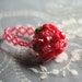 On Sale - Cherry Red Beaded Bubble Cocktail Ring