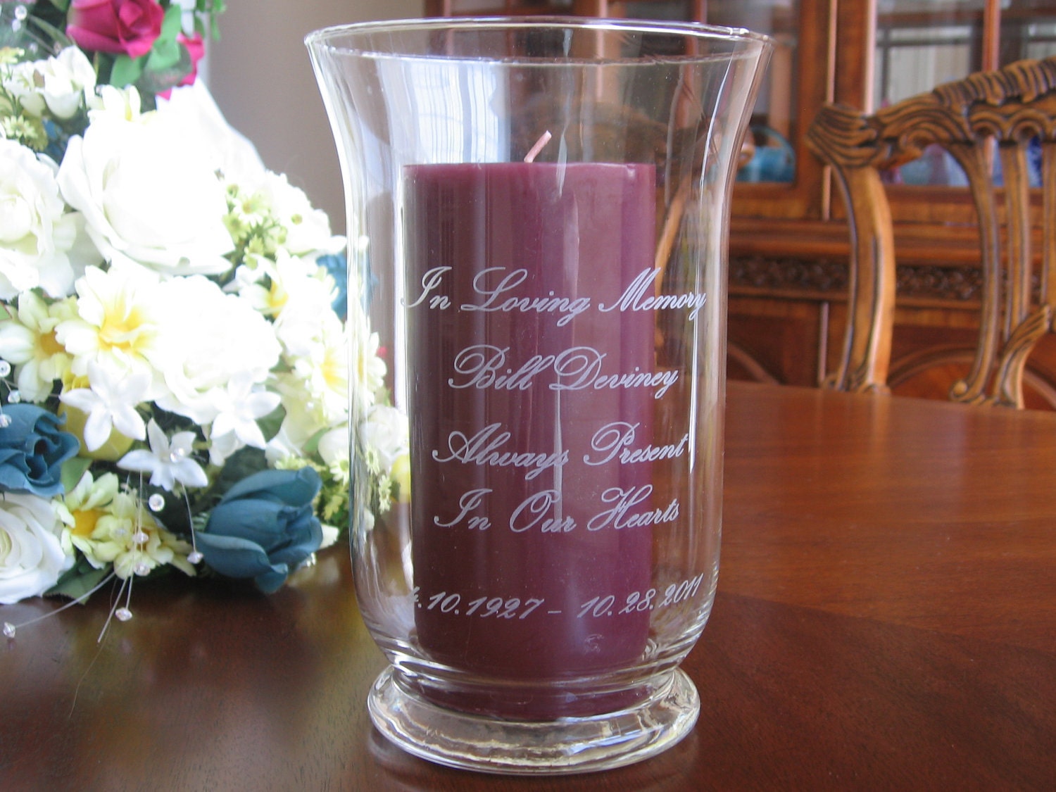 Memorial Candle holder Personalized Engraved