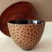 Reserved for MK: Stoneware Bowl / Rustic Toasty Brown with Black Dots and Glossy black interior / "SPOT DOT"