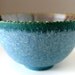 Large, Unusual Stoneware Art Bowl in Turquoise, Green and Shining Caramelized Silver / Wheel Thrown / "MAGNETITE"