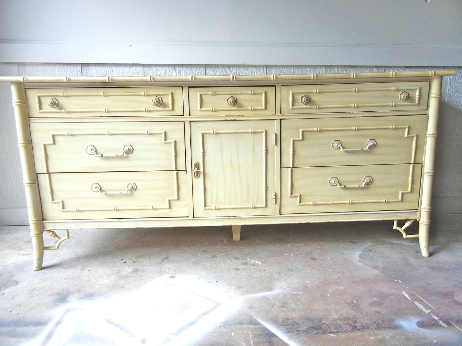 Vintage Thomasville Faux Bamboo Dresser