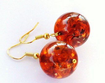 Sale Amber Earrings Caramel-gold silver or rose gold