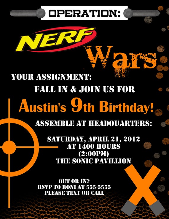 Invitation Anniversaire Nerf