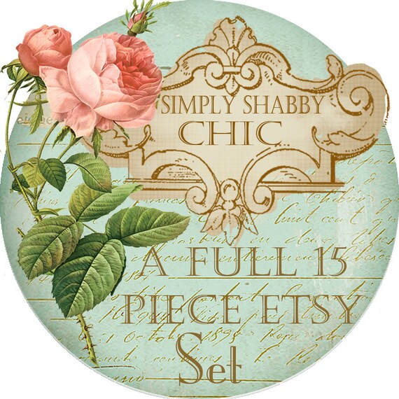 items similar to quite simply shabby chic full etsy branding set of 15 pieces includes items similar to quite simply shabby chic full etsy branding set of 15 pieces includes