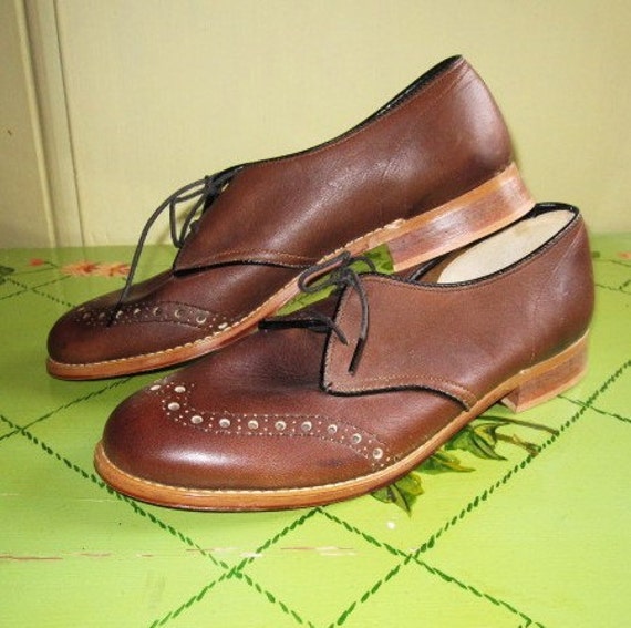 1940s/50s flats oxfords shoes ww2 peekaboo design