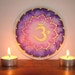 Hand painted silk window picture om suncatcher meditation