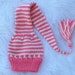 On Sale Pixie Elf Munchkins Stocking hat Summer Newborn 3 months Strawberry and cream stripes Cord and tassel. Ready to ship from Colorado