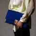XL royal blue suede clutch