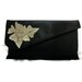 Black Clutch Vegan Leather Flowers