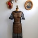 Vintage 1930s Dress - 30s Black Lace Dress - The Jeanette