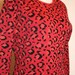 Red Leopard Sweater Wool Silk Nylon Rayon Blend Vintage Retro Pullover Animal Print Exotic Rare