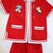 Child's Chinese Suit Playset Red Top and Pants Embroidery Trim Darling vintage Retro Asian Red