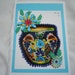 Flower Vase card, Blue, Blank card