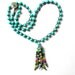 Boho fringe necklace - Tribal Rhythm - Bohemian jewelry, tassel, crochet necklace, Turquoise, artisan sterling silver, gypsy, hippie chic