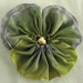 Pansy Pin - Fabric Flower Pin - Yellow Green to Lavender French Shaded Ribbon