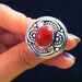 Silver Filigree Ring Red coral ring RED AGAVE Buddha Ring Antique Art Deco tribal Ethnic Red Coral COCKTAIL Ring