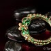 KUNDAN Gold Bangle,Kundan Jewellery,Regal Elephant Bangle Bracelet ,LAST Piece,Vintage Gold Vermeil Bangle with Green Enamel Elephants