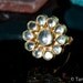 Ethnic Flower Ring,Kundan Stone ring, White kundan ring, adjustable ring, royal jewellery by Taneesi